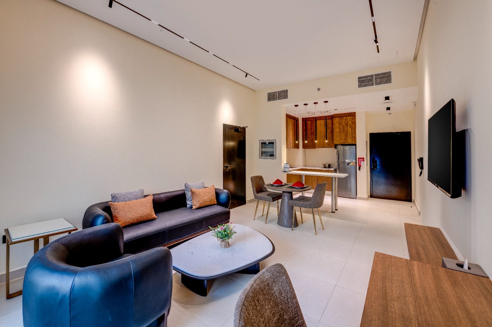 Two-bedroom residence lounge and dining area